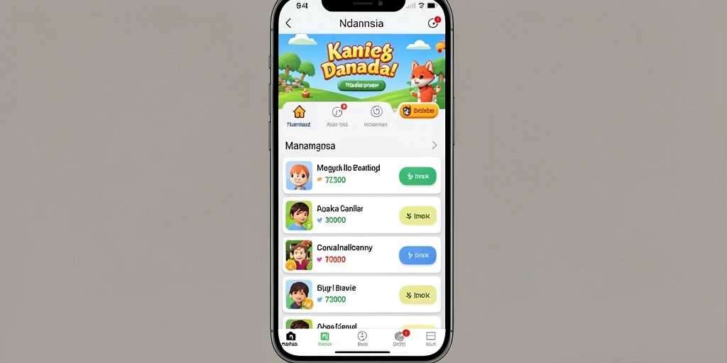 Tampilan menu utama dengan desain menarik.